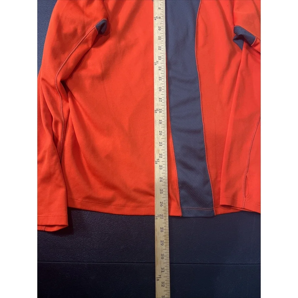 The North Face Pullover Mens XL Orange FlashDry 1/4 Zip Hiking Running Layering‎